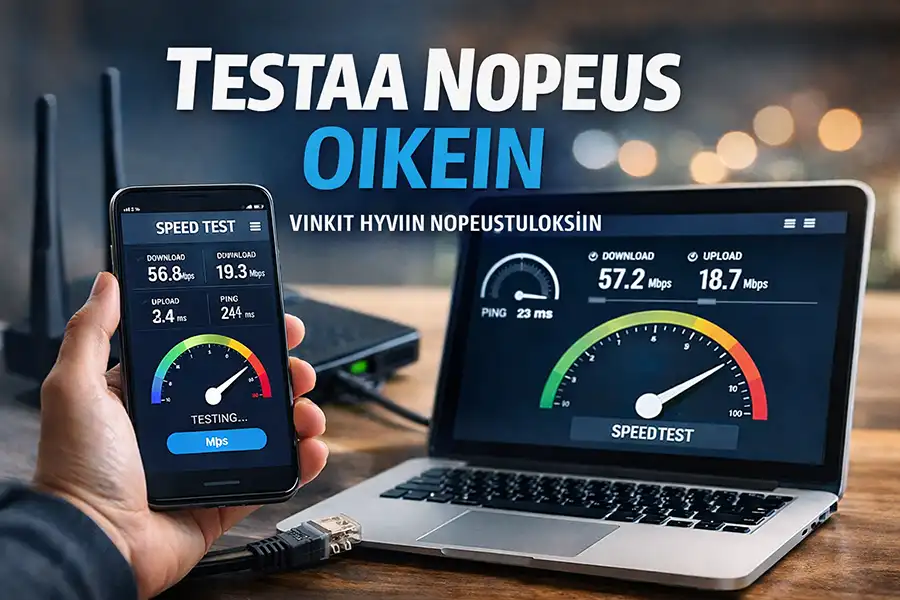 Testaa nopeus internetyhteydellesi