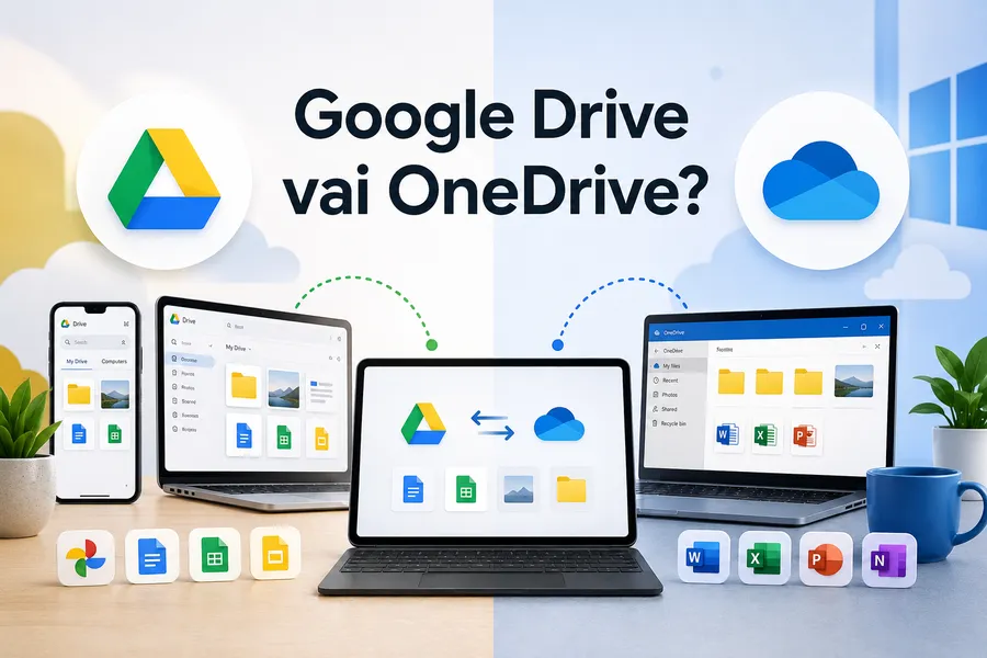 Google Drive vai OneDrive